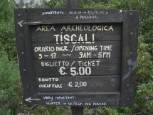 Sentiero Tiscali: Cartello segnaletico