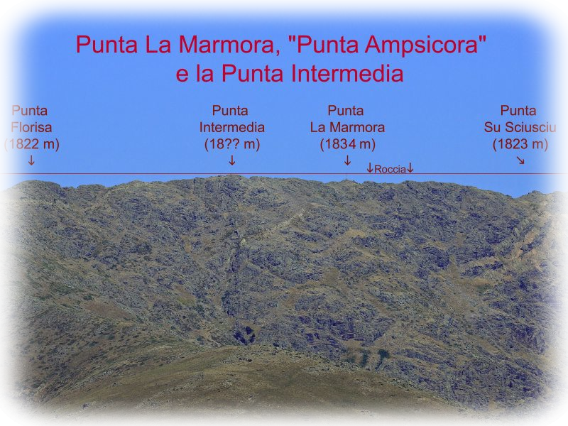 Vai al capitolo PUNTA LA MARMORA, "PUNTA AMPSICORA" E LA PUNTA INTERMEDIA  Go to section PUNTA LA MARMORA, "PUNTA AMPSICORA" E LA PUNTA INTERMEDIA